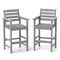 Set of 2 Patio HDPE Adirondack Bar Chairs with Wide Armrests and Inclined Backrest Perfect for Outdoor Use
